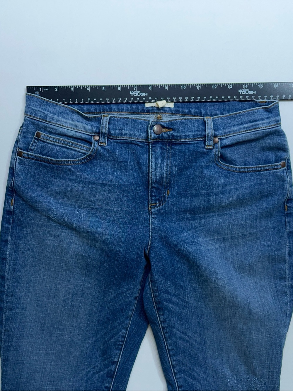 Eileen Fisher Organic Cotton Blue Jeans Womens Size 8 Stretch Denim 32x29 USA - Picture 7 of 14